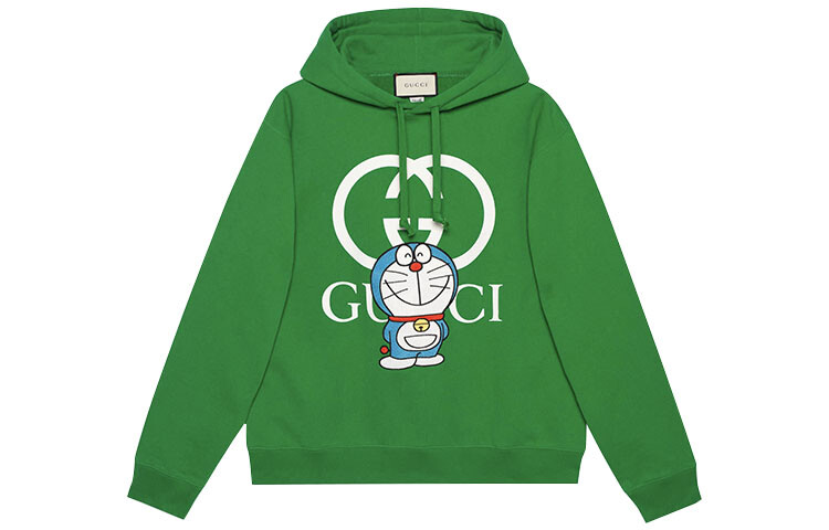 Doraemon X Толстовка унисекс зеленая Gucci, зеленый 
Doraemon X Толстовка унисекс зеленая Gucci, зеленый