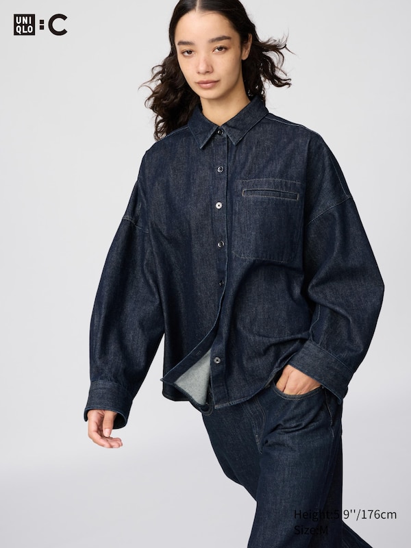 Джинсовая рубашка-куртка свободного кроя Uniqlo, 69 navy
Джинсовая рубашка-куртка свободного кроя Uniqlo, 69 navy