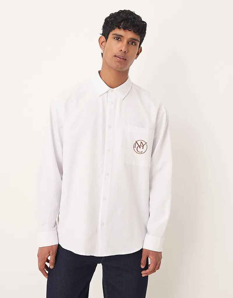 Рубашка свободного кроя ASOS DESIGN белого цвета с вышивкой на груди
Рубашка свободного кроя ASOS DESIGN белого цвета с вышивкой на груди