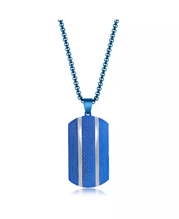 Мужское ожерелье из нержавеющей стали с синим текстурированным серебром и двойными армейскими жетонами Metallo, blue
Мужское ожерелье из нержавеющей стали с синим текстурированным серебром и двойными армейскими жетонами Metallo, blue