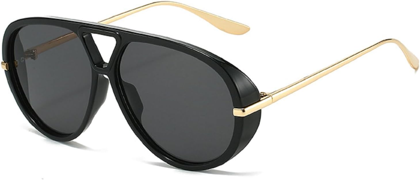 Модные солнцезащитные очки-пилот для женщин и мужчин, круглые солнцезащитные очки в винтажном стиле с большой оправой, солнцезащитные очки-щитки для мужчин в стиле панк Melrose, Black
Модные солнцезащитные очки-пилот для женщин и мужчин, круглые солнцезащитные очки в винтажном стиле с большой оправой, солнцезащитные очки-щитки для мужчин в стиле панк Melrose, Black