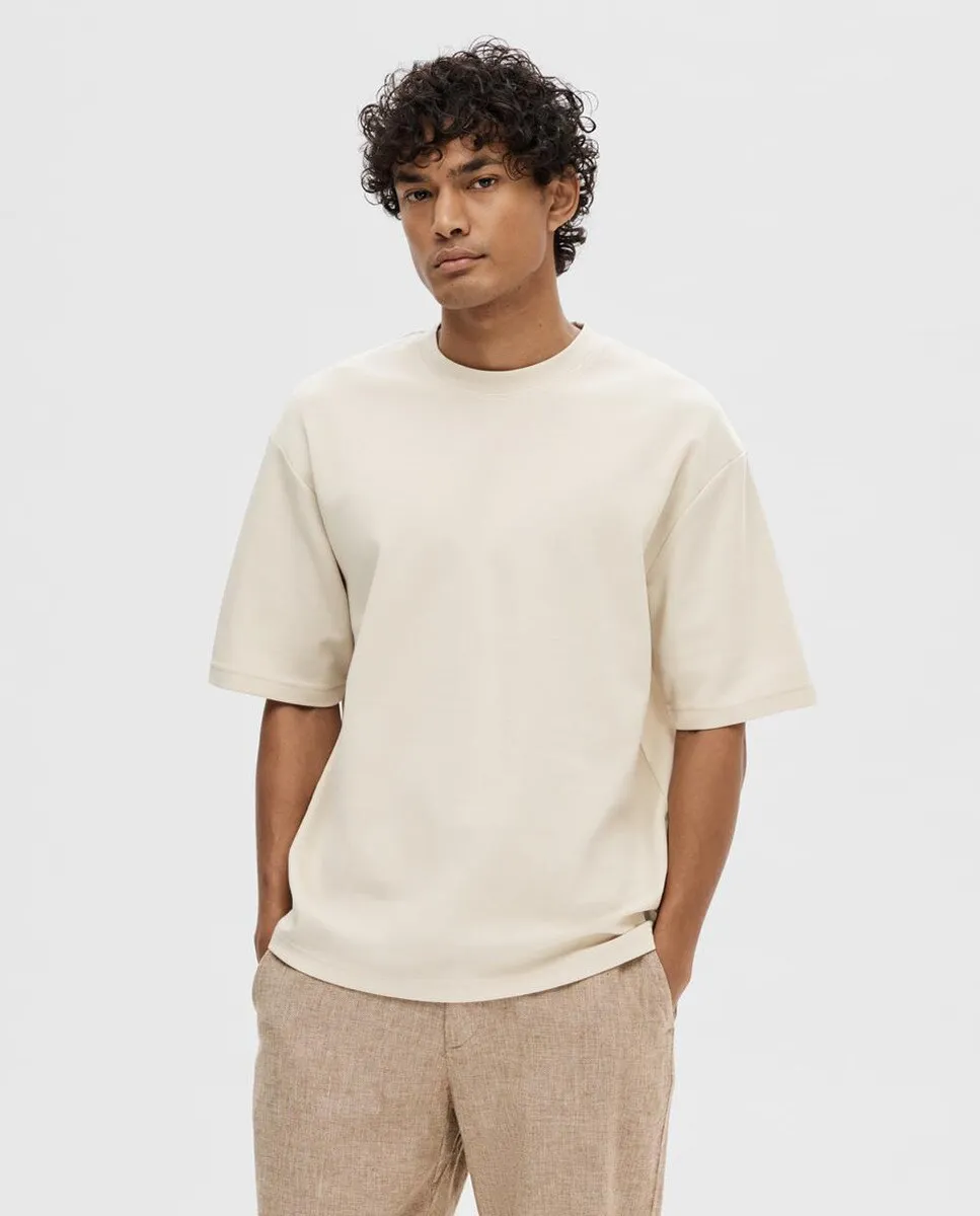 Мужская футболка с коротким рукавом Selected, кремовый
Мужская футболка с коротким рукавом Selected, кремовый