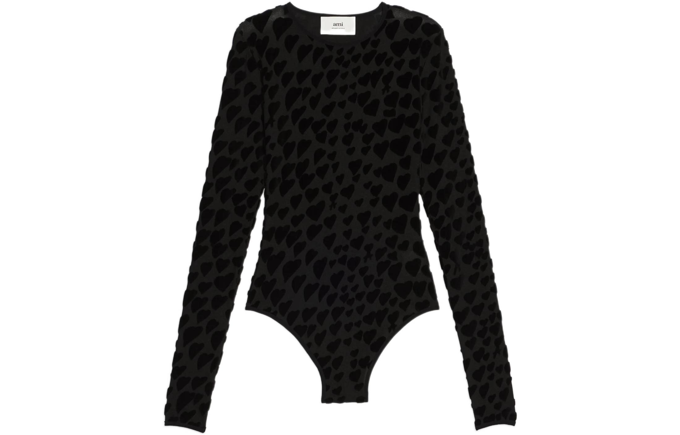 Футболка-боди с сетчатым принтом в виде сердца AMIPARIS, черный
Футболка-боди с сетчатым принтом в виде сердца AMIPARIS, черный