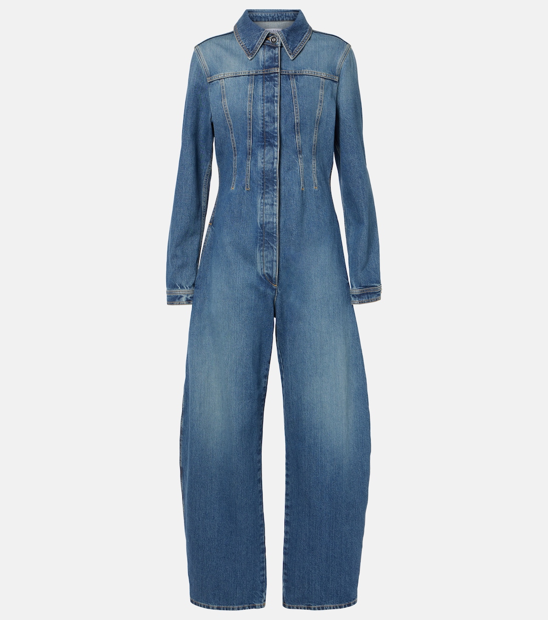 Круглый джинсовый комбинезон Alaïa, Bleu Vintage
Круглый джинсовый комбинезон Alaïa, Bleu Vintage