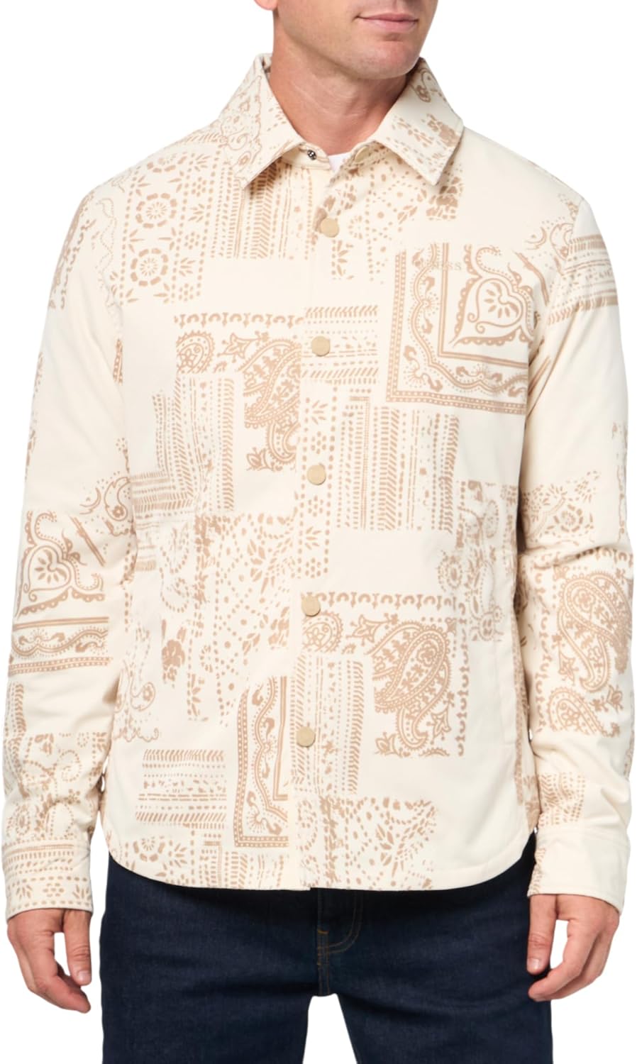 GUESS Men's Bandana Shacket, Vanilla Urban Sky Bandana
GUESS Men's Bandana Shacket, Vanilla Urban Sky Bandana