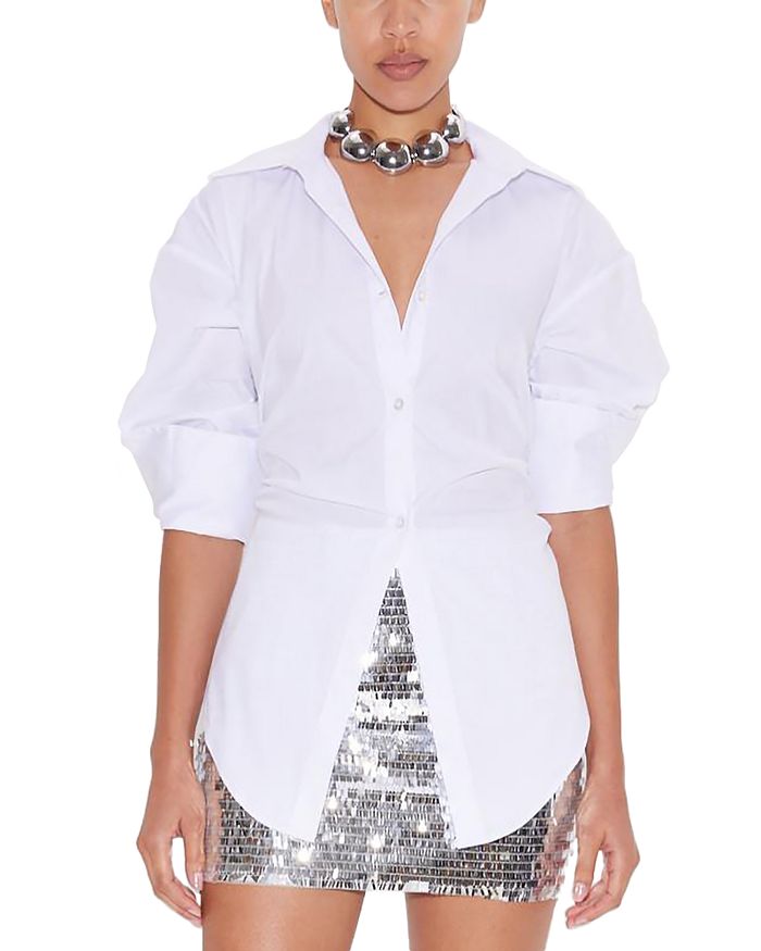 Лох Поплин Блузка на пуговицах SIMONMILLER, белый 
Лох Поплин Блузка на пуговицах SIMONMILLER, белый