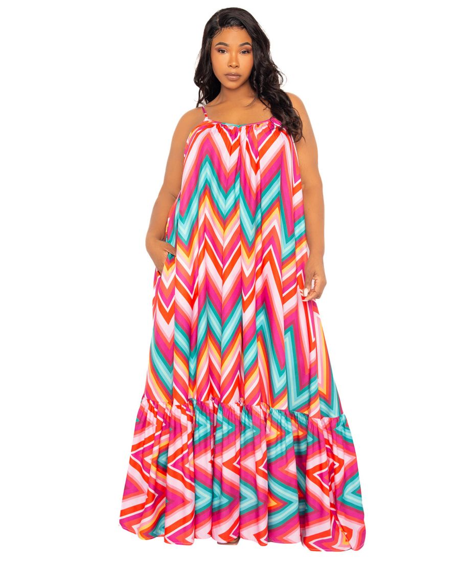Платье-макси с шевроном большого размера Buxom Couture, Pink multi
Платье-макси с шевроном большого размера Buxom Couture, Pink multi