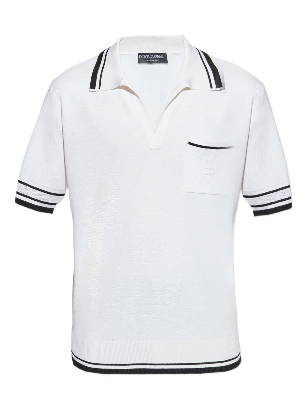 Футболка поло с отделкой в полоску DOLCE & GABBANA, белый
Футболка поло с отделкой в полоску DOLCE & GABBANA, белый
