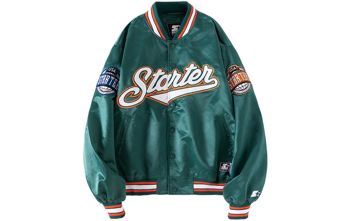 Бейсбольная куртка унисекс зеленый Starter
Бейсбольная куртка унисекс зеленый Starter
