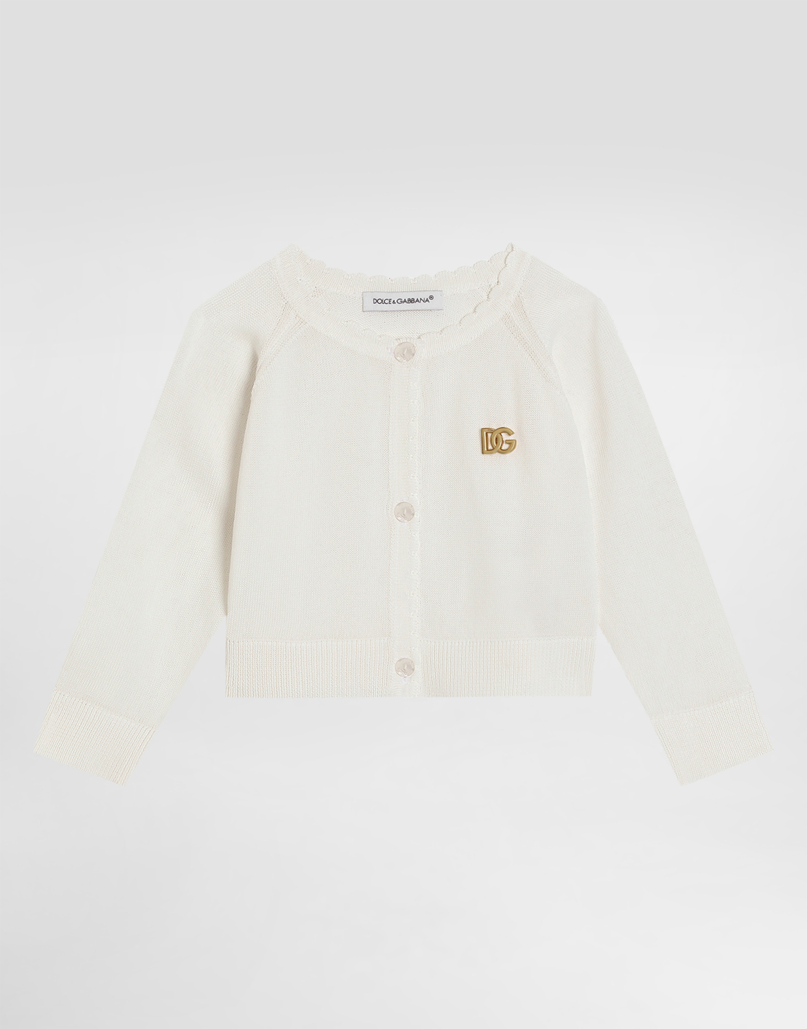 Кардиган из сатиновой вискозы с кепками Dolce&Gabbana, белый
Кардиган из сатиновой вискозы с кепками Dolce&Gabbana, белый