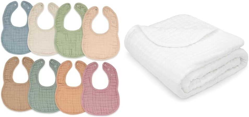 Муслиновые детские нагрудники Comfy Cubs и детское муслиновое одеяло в комплекте
Муслиновые детские нагрудники Comfy Cubs и детское муслиновое одеяло в комплекте