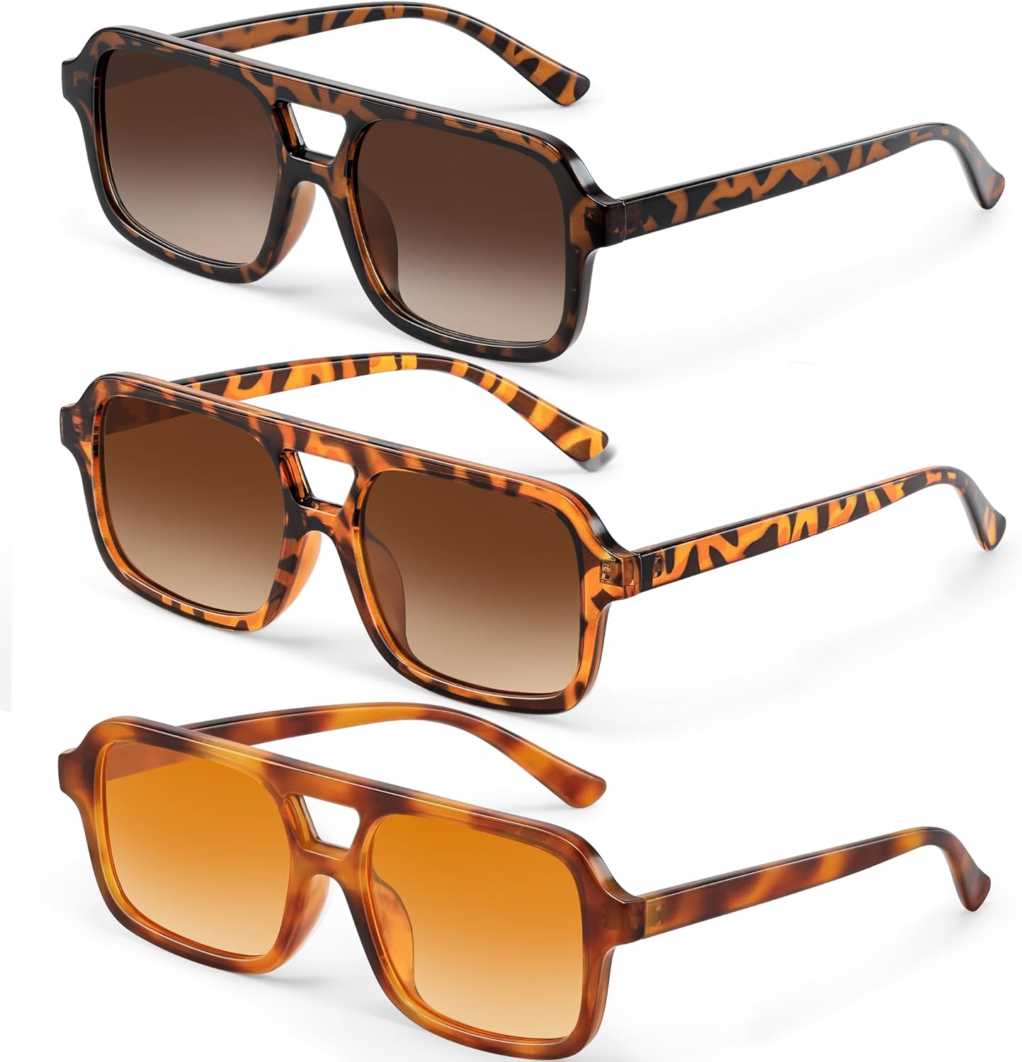 Ретро-солнцезащитные очки квадратной формы для женщин и мужчин - модные винтажные очки-авиаторы с защитой от УФ-излучения UV400 kunchu, A04-tortoise/Brown Gradient+leopard/Brown+yellow Tortoise/Orange
Ретро-солнцезащитные очки квадратной формы для женщин и мужчин - модные винтажные очки-авиаторы с защитой от УФ-излучения UV400 kunchu, A04-tortoise/Brown Gradient+leopard/Brown+yellow Tortoise/Orange