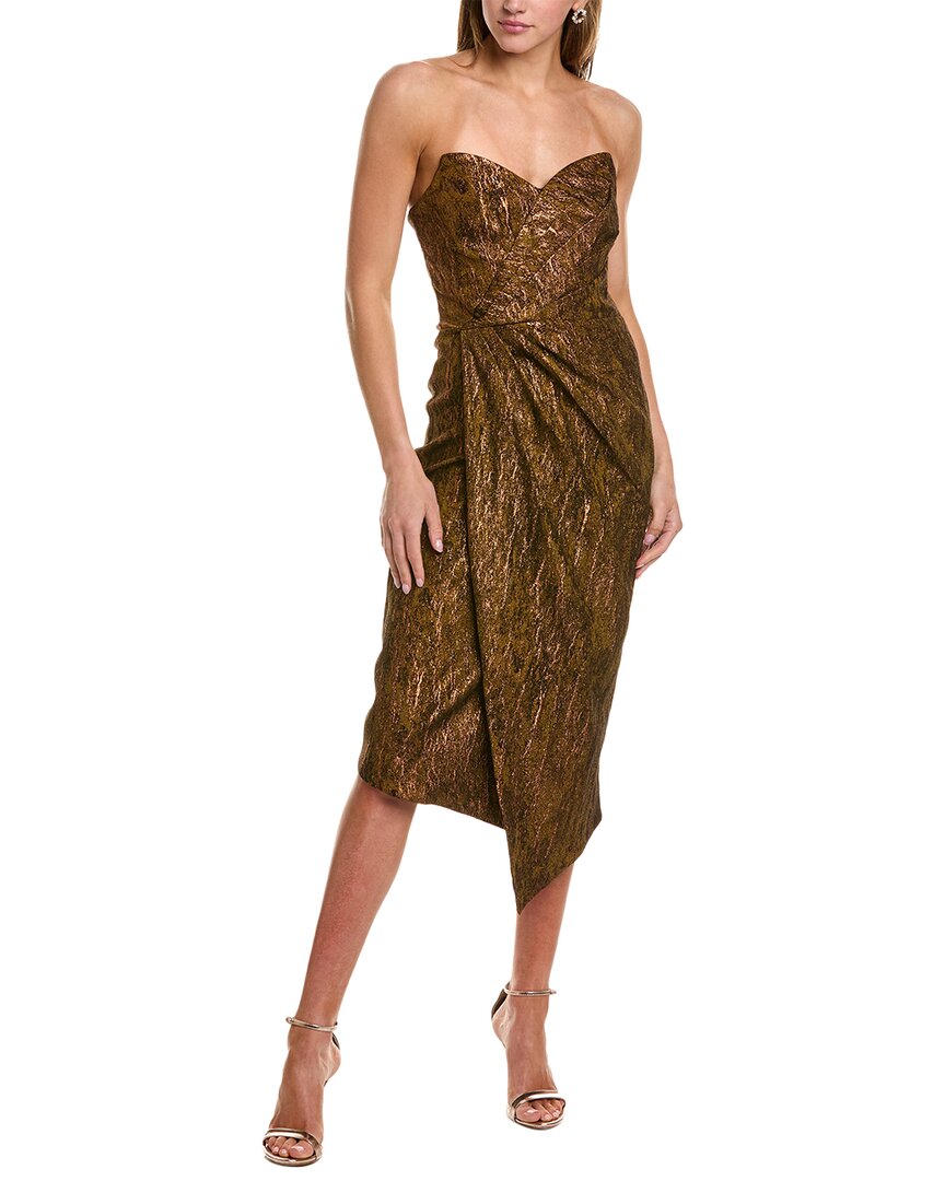 Коктейльное платье без бретелек из эластичного жаккарда Theia, золотой
Коктейльное платье без бретелек из эластичного жаккарда Theia, золотой