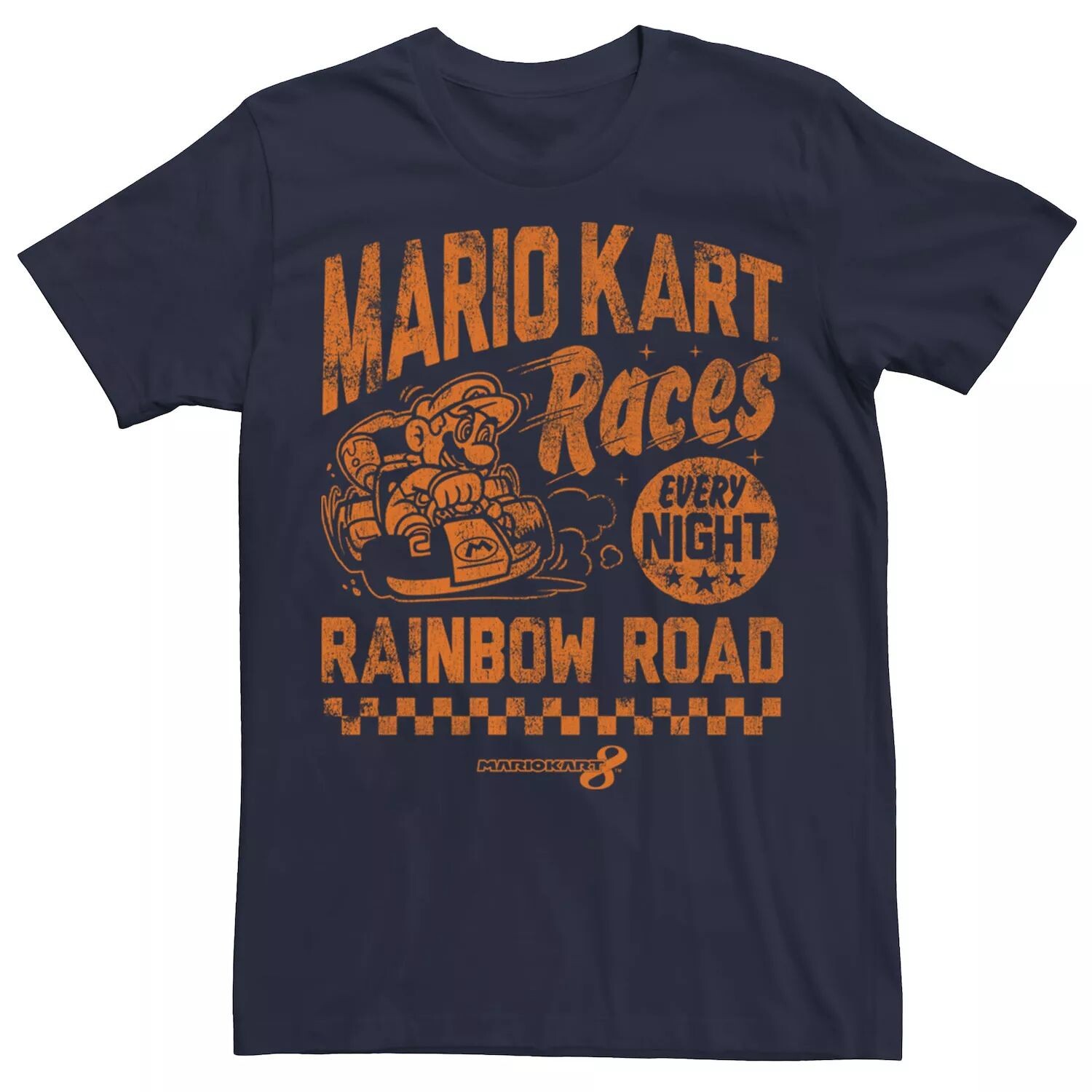 Мужская винтажная футболка Nintendo Mario Kart Rainbow Road, Синяя Licensed Character, синий
Мужская винтажная футболка Nintendo Mario Kart Rainbow Road, Синяя Licensed Character, синий