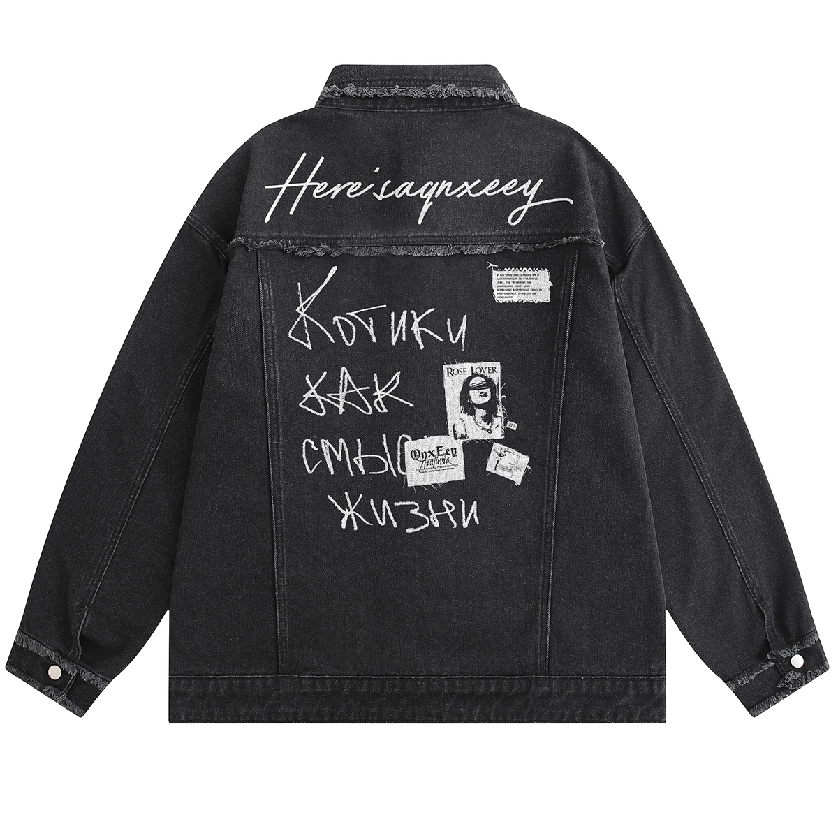 Qnxeey Джинсовая куртка унисекс, Black
Qnxeey Джинсовая куртка унисекс, Black