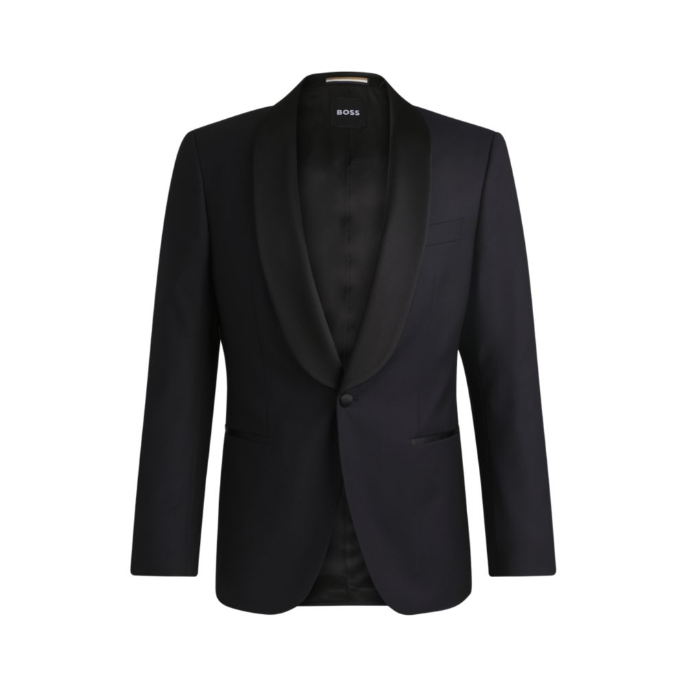 Приталенный пиджак-смокинг из шерсти BOSS, темно-синий
Приталенный пиджак-смокинг из шерсти BOSS, темно-синий