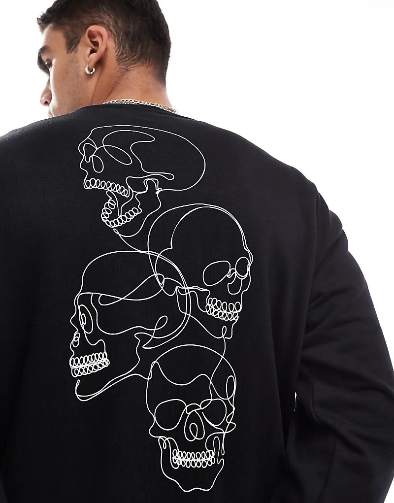 Свитшот с заниженной линией плеч и круглым вырезом с принтом черепа на спине черного цвета Jack & Jones
Свитшот с заниженной линией плеч и круглым вырезом с принтом черепа на спине черного цвета Jack & Jones