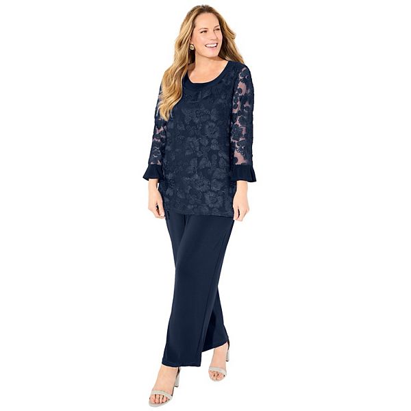 Женский костюм-двойка с сутажем plus size Catherines, Navy
Женский костюм-двойка с сутажем plus size Catherines, Navy