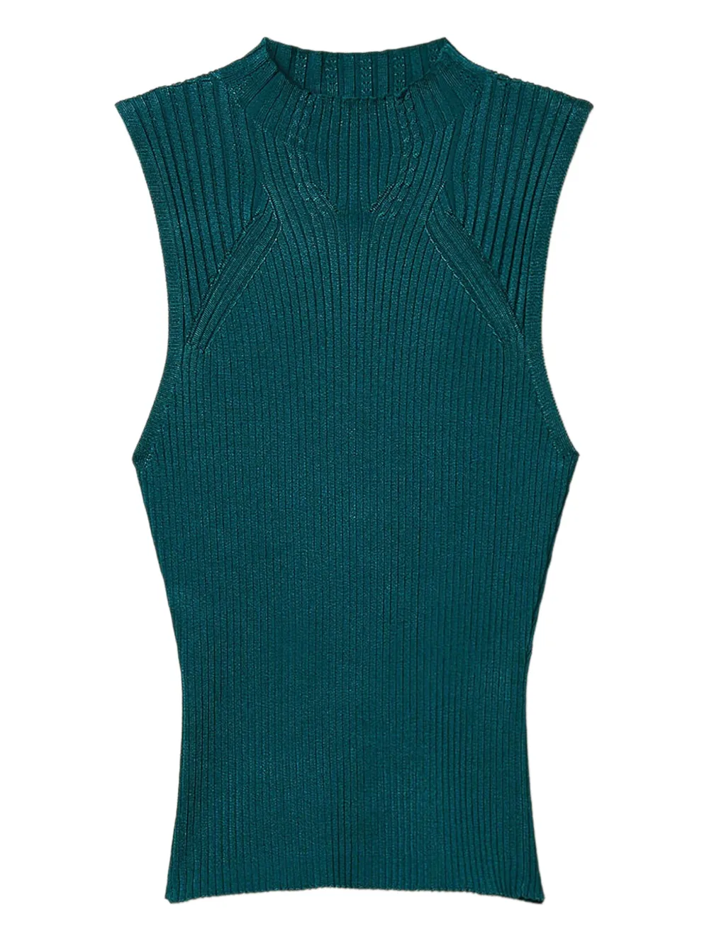 Топ в рубчик с высоким воротником TWINSET, зеленый
Топ в рубчик с высоким воротником TWINSET, зеленый
