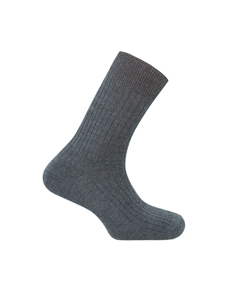 Белые вязаные мужские носки из 100% шерсти в рубчик Сделано в Испании Punto Blanco, серый 
Белые вязаные мужские носки из 100% шерсти в рубчик Сделано в Испании Punto Blanco, серый