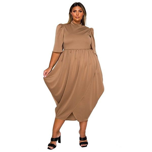 Платье Aesira с карманами и тюльпановым подолом Plus Size L I V D, Mocha
Платье Aesira с карманами и тюльпановым подолом Plus Size L I V D, Mocha