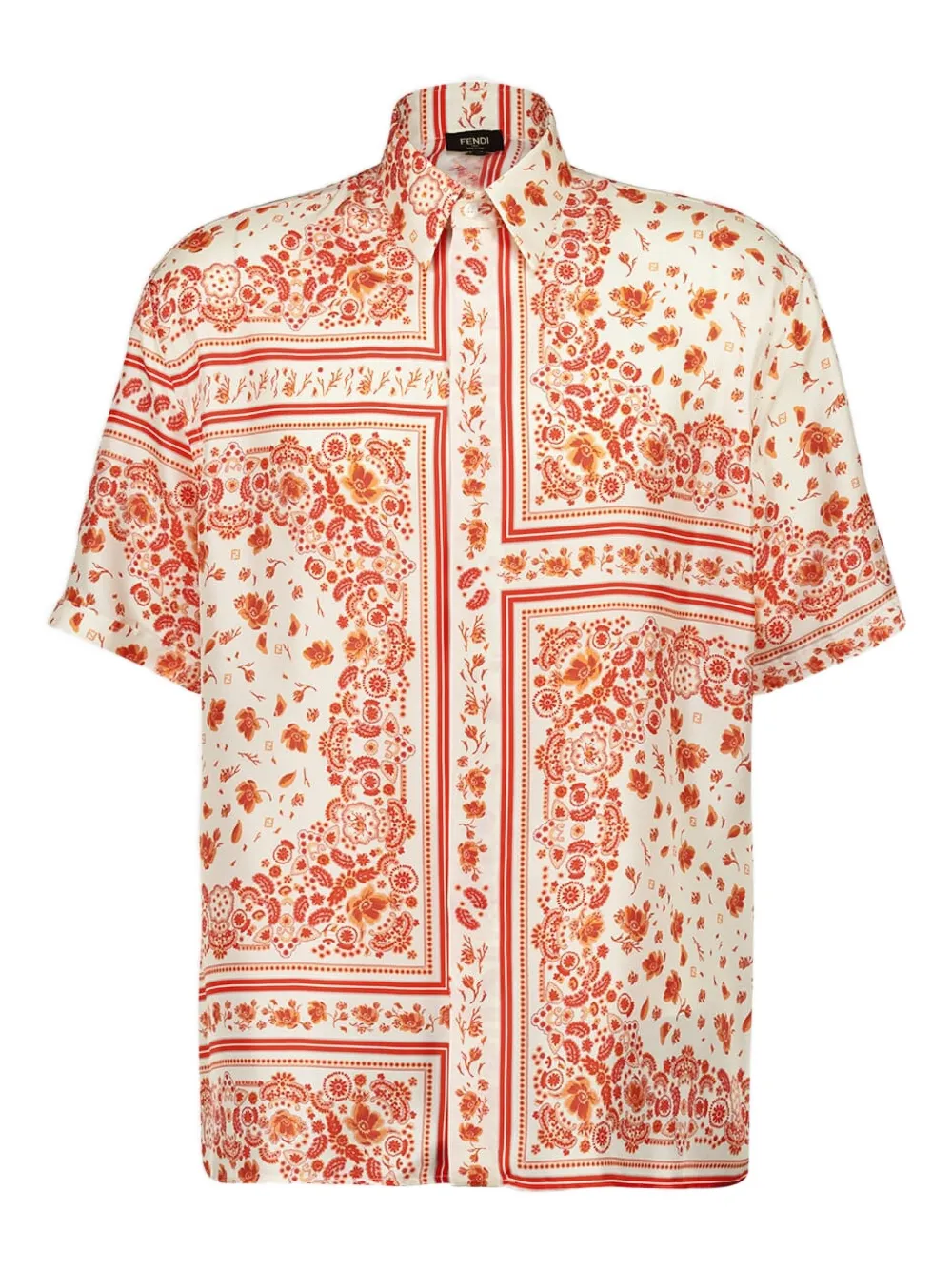 Рубашка с короткими рукавами и принтом FENDI, белый
Рубашка с короткими рукавами и принтом FENDI, белый