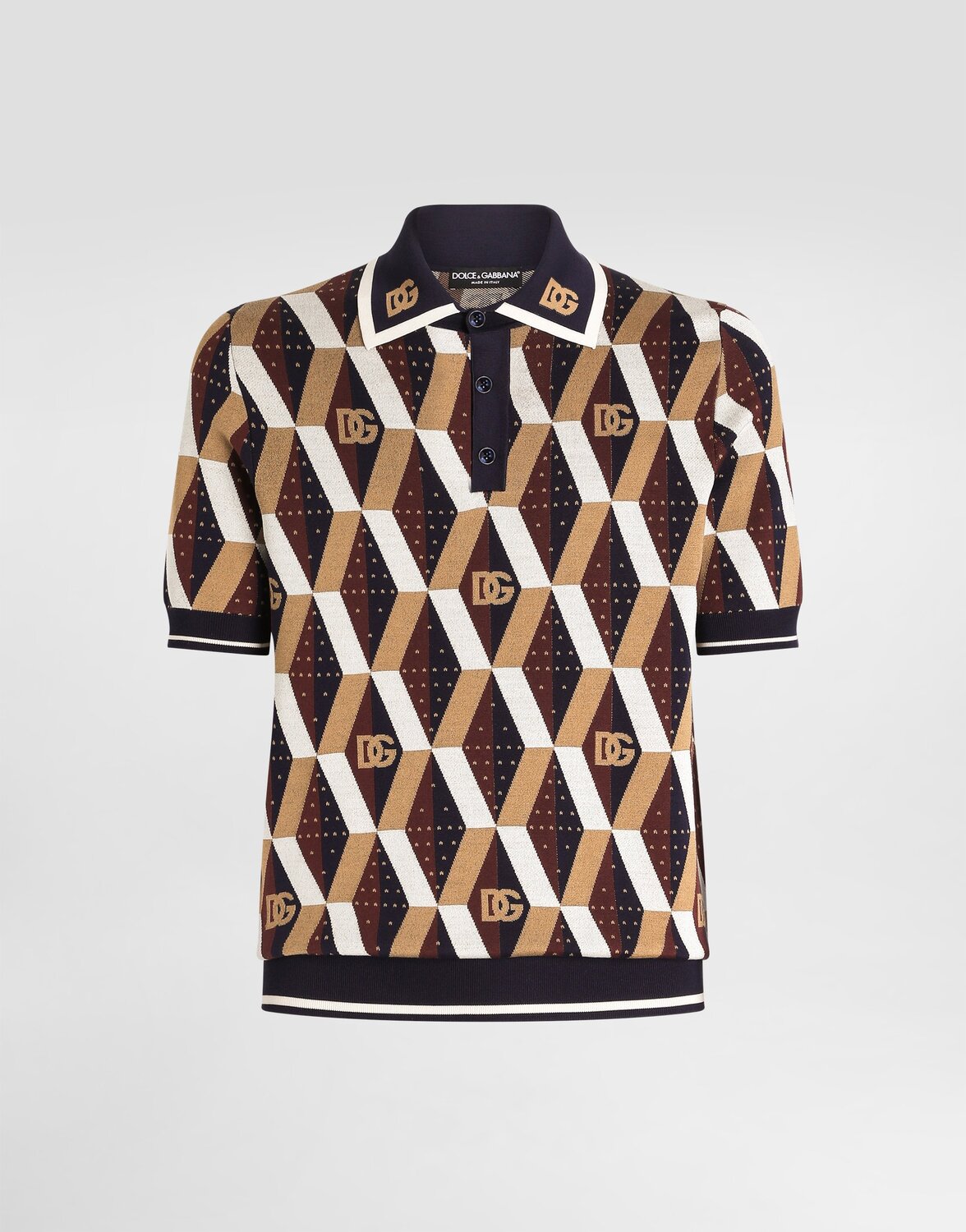 Поло из шелкового жаккарда Dolce & Gabbana, мультиколор
Поло из шелкового жаккарда Dolce & Gabbana, мультиколор