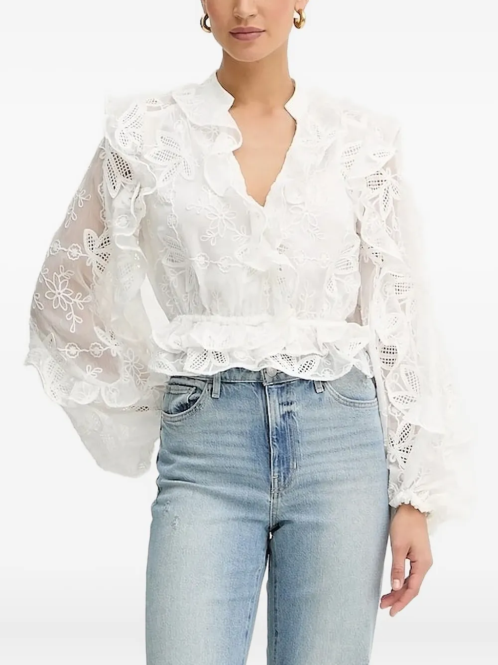 Топ с оборками и вышивкой Bardot, белый
Топ с оборками и вышивкой Bardot, белый
