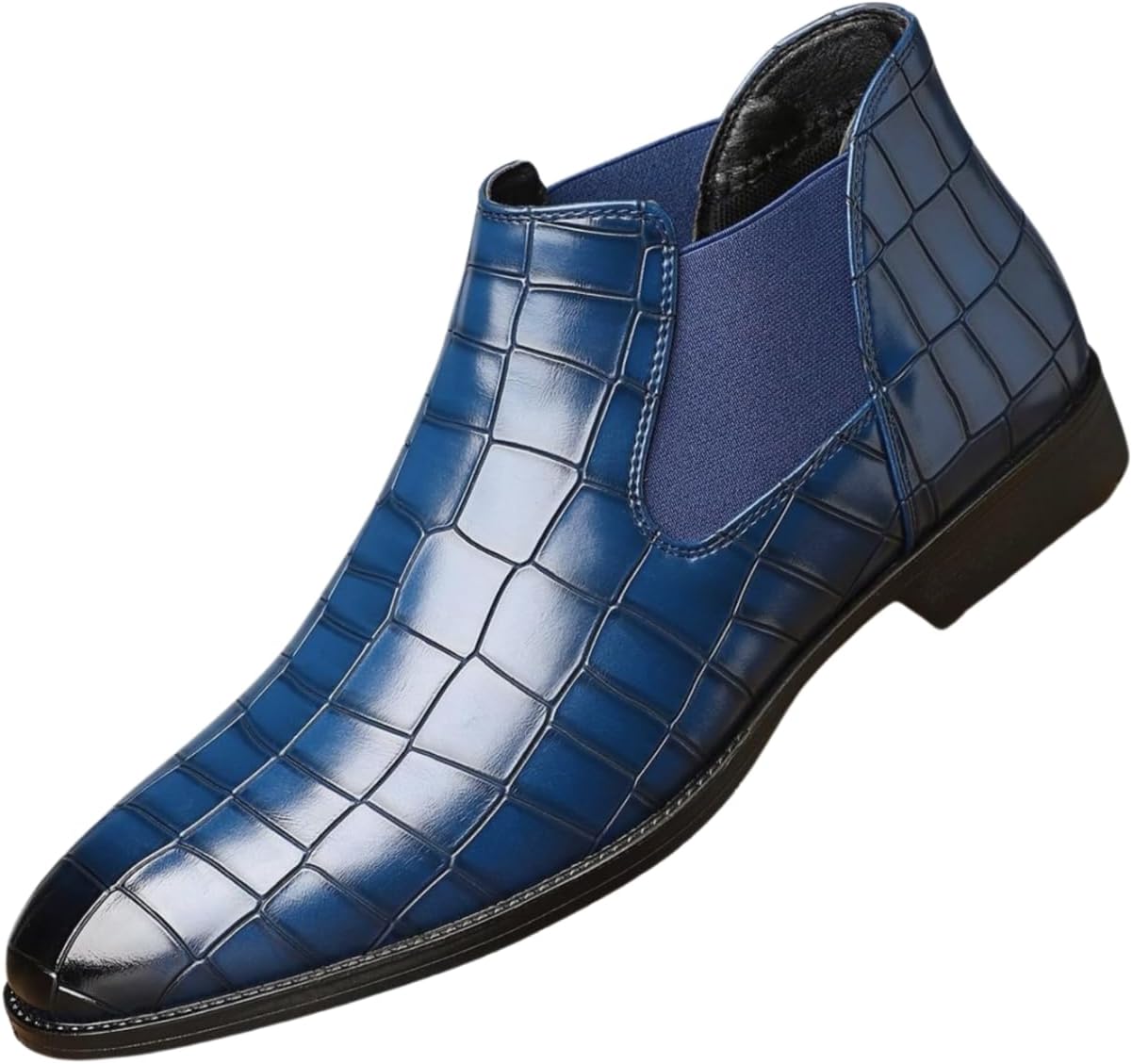 Мужские кожаные ботинки Chelsea Santimon, ботинки-слипоны с узором под крокодила, с эластичными боковыми вставками, синий
Мужские кожаные ботинки Chelsea Santimon, ботинки-слипоны с узором под крокодила, с эластичными боковыми вставками, синий