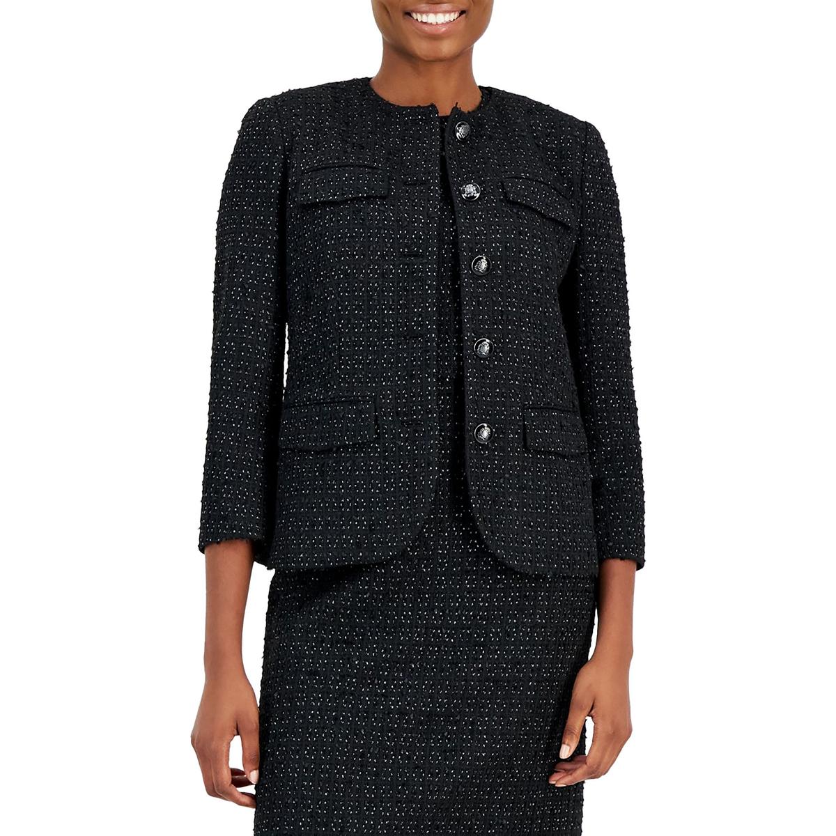Женский металлизированный полиэстеровый блейзер без воротника Anne Klein, цвет anne black
Женский металлизированный полиэстеровый блейзер без воротника Anne Klein, цвет anne black