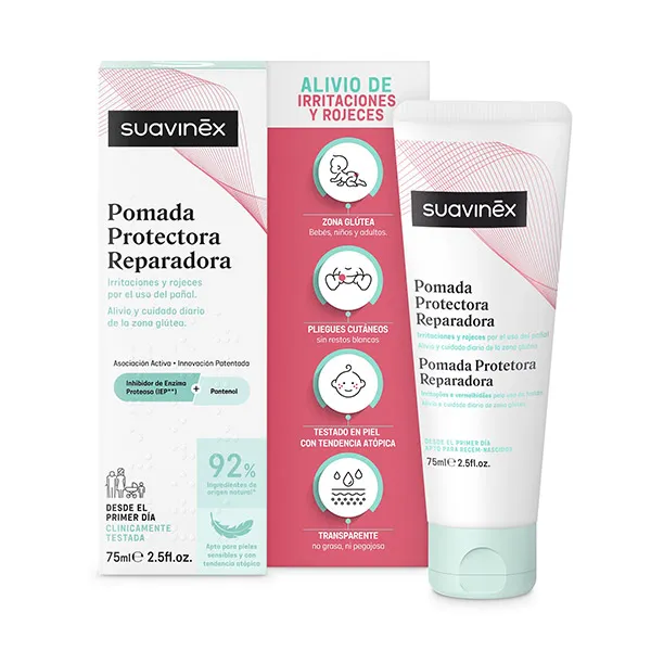 Рельеф и ежедневный уход за ягодичной областью Pomada Protectora Reparadora Suavinex, 75 ml
Рельеф и ежедневный уход за ягодичной областью Pomada Protectora Reparadora Suavinex, 75 ml