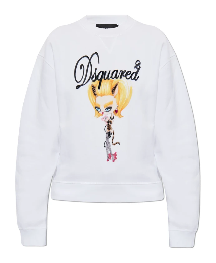 Толстовка с принтом и аппликациями Dsquared2, белый
Толстовка с принтом и аппликациями Dsquared2, белый
