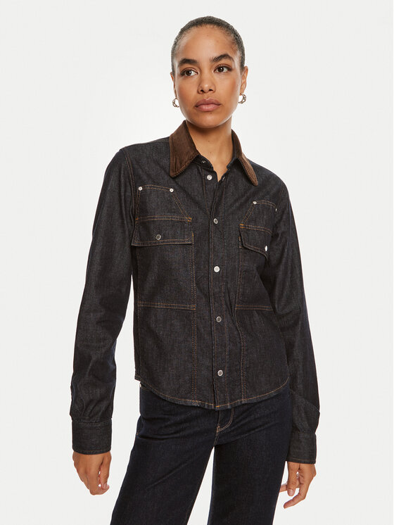 Джинсовая рубашка regular fit Coro 103879 A20N Pinko, синий
Джинсовая рубашка regular fit Coro 103879 A20N Pinko, синий