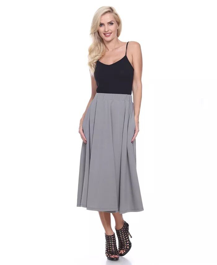 Расклешенная юбка-миди с карманами White Mark, серый
Расклешенная юбка-миди с карманами White Mark, серый