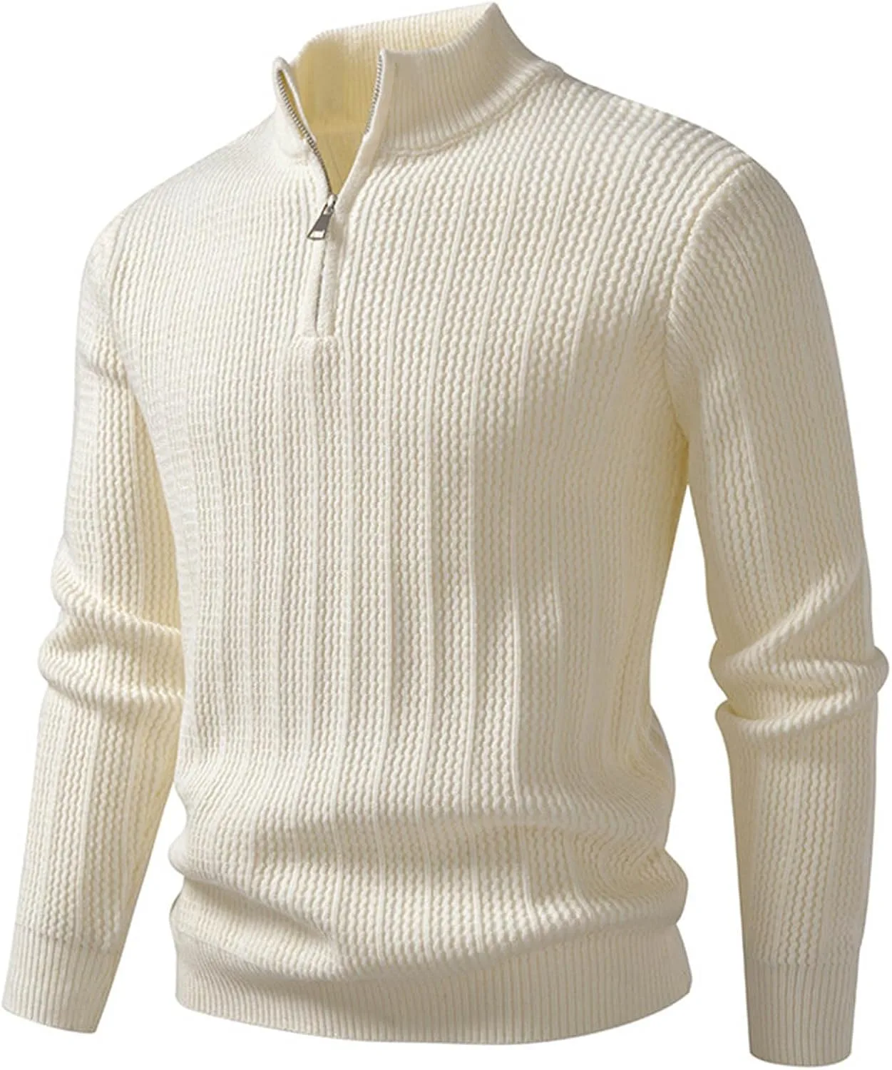Мужской свитер с четвертью молнии и воротником стойкой, Casual Slim Fit, вязаный твил
Мужской свитер с четвертью молнии и воротником стойкой, Casual Slim Fit, вязаный твил