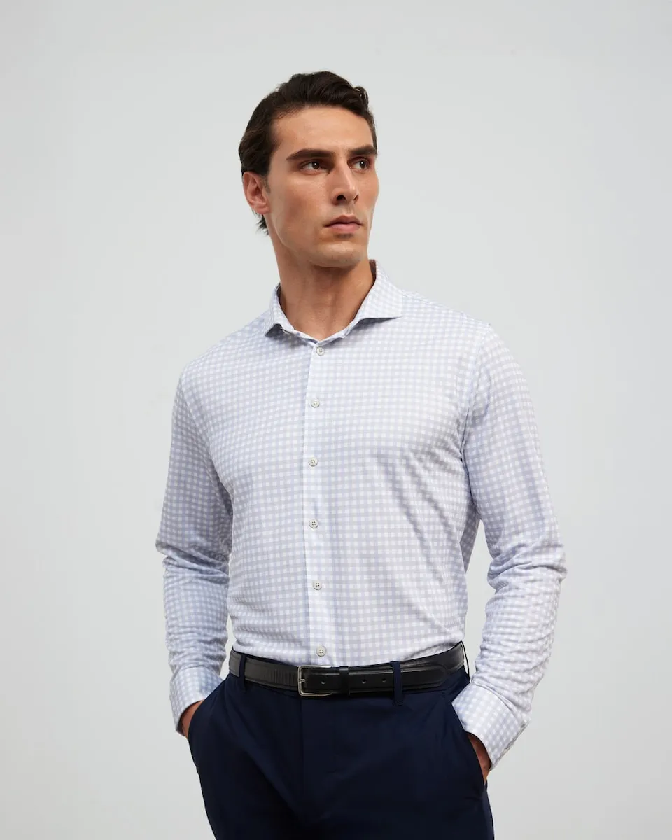 Мужская рубашка с вырезом воротника, синяя в клетку Sepiia, серый
Мужская рубашка с вырезом воротника, синяя в клетку Sepiia, серый