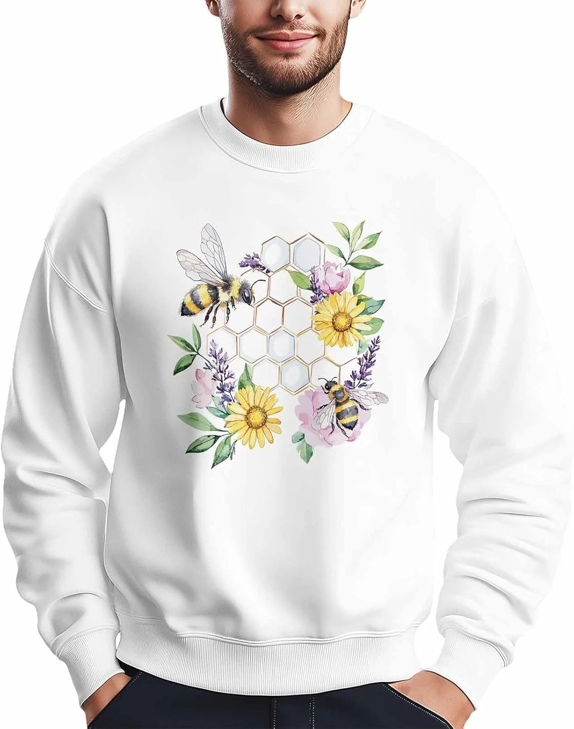 Мужской свитшот с принтом Bee Hive Flowers, лонгслив Winvebermior
Мужской свитшот с принтом Bee Hive Flowers, лонгслив Winvebermior