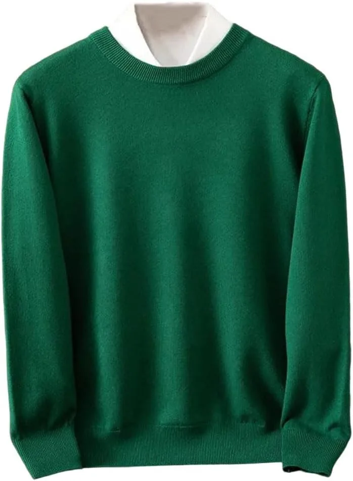 Мужской шерстяной свитер с круглым вырезом
Мужской шерстяной свитер с круглым вырезом