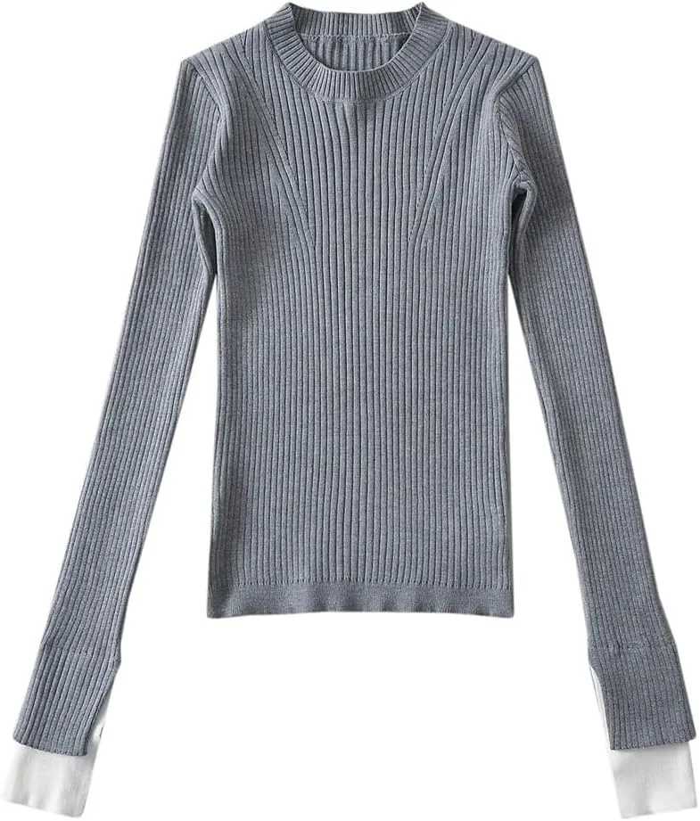 Двухсоставной свитер с длинными рукавами и цветным сплайсингом DFWZMQTG
Двухсоставной свитер с длинными рукавами и цветным сплайсингом DFWZMQTG