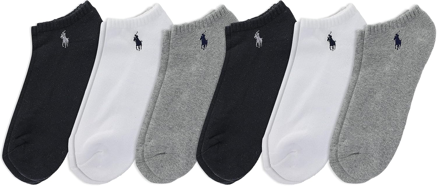POLO RALPH LAUREN мужские спортивные хлопковые носки низкие - набор 6 пар - влагоотводящая сетка, Gray Heather Assorted
POLO RALPH LAUREN мужские спортивные хлопковые носки низкие - набор 6 пар - влагоотводящая сетка, Gray Heather Assorted