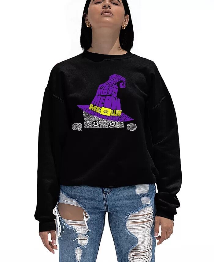 Женская толстовка с круглым вырезом Peeking Witch Cat Word Art LA Pop Art, черный
Женская толстовка с круглым вырезом Peeking Witch Cat Word Art LA Pop Art, черный