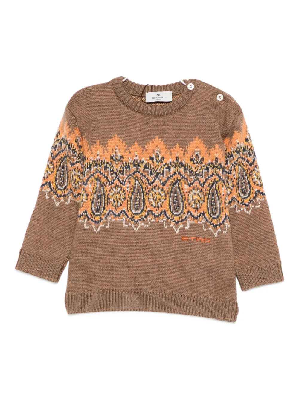 Свитер с круглым вырезом и узором "пейсли" Etro Kids, коричневый
Свитер с круглым вырезом и узором "пейсли" Etro Kids, коричневый