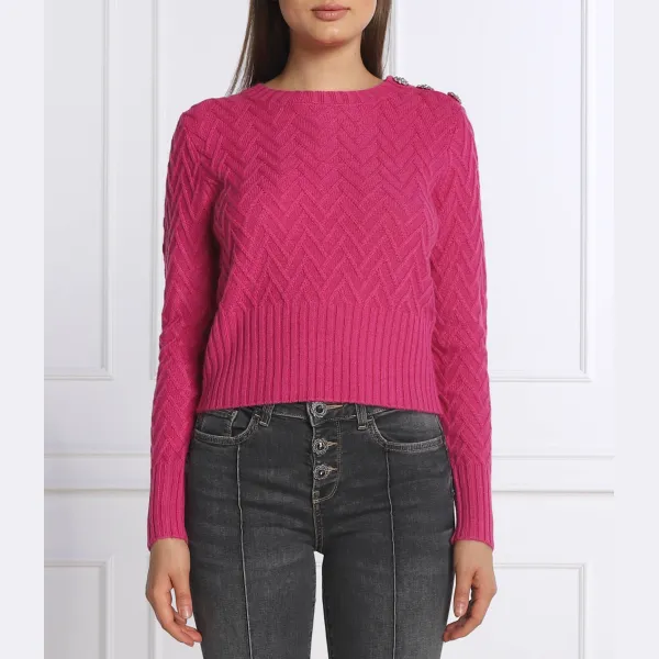 Закрытый свитер стандартного кроя с добавлением шерсти Liu Jo, фуксия
Закрытый свитер стандартного кроя с добавлением шерсти Liu Jo, фуксия