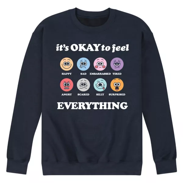 Мужская флисовая толстовка "Нормально чувствовать всё" Licensed Character, синий 
Мужская флисовая толстовка "Нормально чувствовать всё" Licensed Character, синий