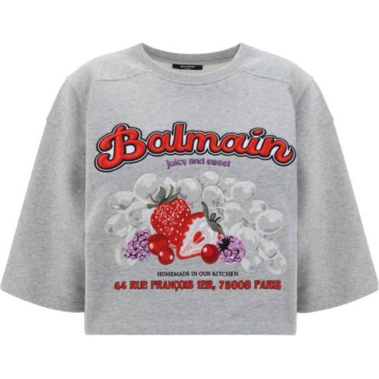 Флисовая кроп-футболка Fruit BALMAIN, серый
Флисовая кроп-футболка Fruit BALMAIN, серый