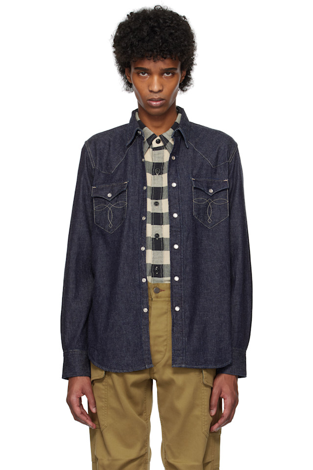 Свободная джинсовая рубашка в западном стиле Rrl, цвет rinse
Свободная джинсовая рубашка в западном стиле Rrl, цвет rinse