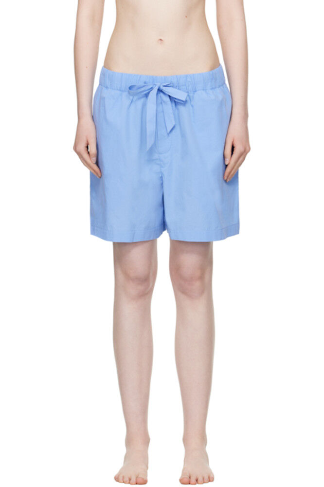 Пижамные шорты из синего поплина Tekla
Пижамные шорты из синего поплина Tekla