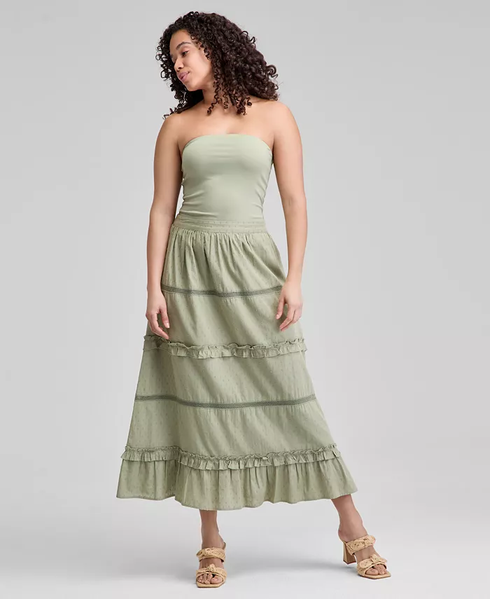 Женская хлопковая макси-юбка с ярусами на резинке And Now This, зеленый
Женская хлопковая макси-юбка с ярусами на резинке And Now This, зеленый