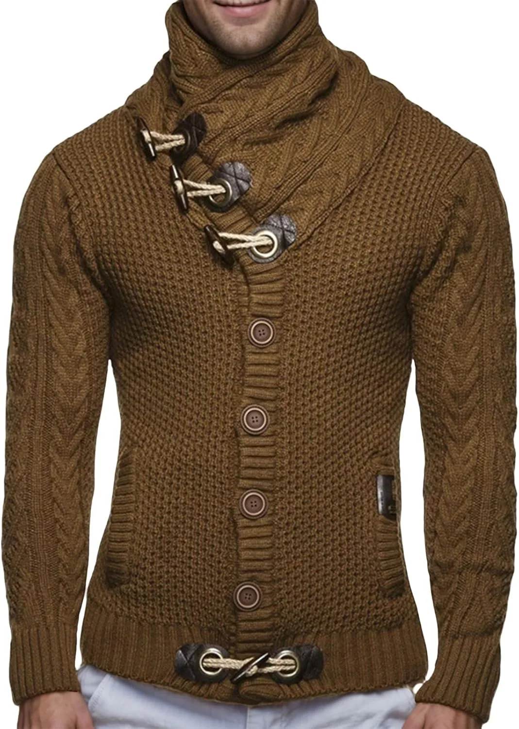 Wankang мужской кардиган с воротником-водолазкой и карманом
Wankang мужской кардиган с воротником-водолазкой и карманом