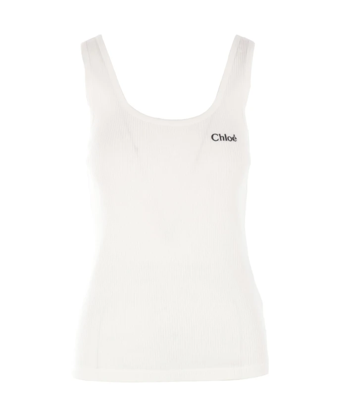 Белая хлопковая майка в рубчик Chloã, белый
Белая хлопковая майка в рубчик Chloã, белый